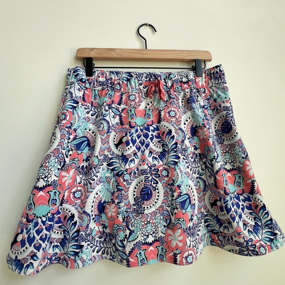 T by Talbots Summer Sporty Athletic Breathable Elastic Waist Skort Paisley M - Picture 2 of 13